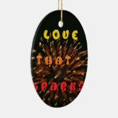 Liefde die Abstracte Art Design Print aanwakkert Keramisch Ornament (Rechts)