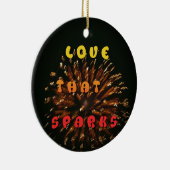 Liefde die Abstracte Art Design Print aanwakkert Keramisch Ornament (Rechts)