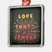 Liefde die Abstracte Art Design Print aanwakkert Metalen Ornament (Links)