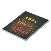 Liefde die Abstracte Art Design Print aanwakkert Notitieblok (Gedraaid)