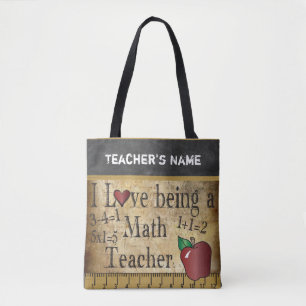 Liefde die een Leraar van de Wiskunde Naam DIY Tote Bag