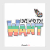 Liefde die je wilt regenboog sticker (Vel)