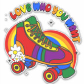 Liefde die je wilt regenboogSchaats Sticker (Voorkant)