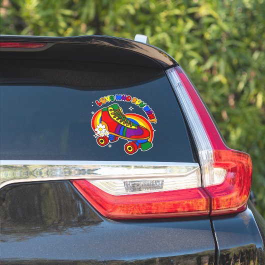 Liefde die je wilt regenboogSchaats Sticker (Auto Zijkant)