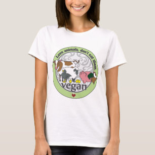 Liefde dieren eten ze niet op Vegan T-shirt
