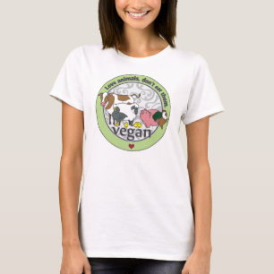 Liefde dieren eten ze niet op Vegan T-shirt
