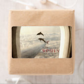 Liefde Dolfijnen adreslabel Etiket (Insitu)