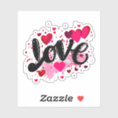 Liefde doodle kunst valentijn sticker (Vel)