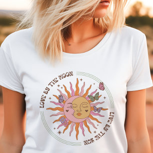 Liefde door de maan Retro Boho Sun Tri-Blend Shirt