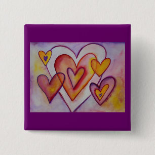 Liefde draagt aangepaste persoonlijke Buttonnen Vierkante Button 5,1 Cm