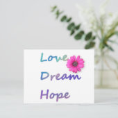 Liefde, Dromen, Hoop Bloem Briefkaart (Staand voorkant)