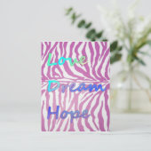 Liefde, Droom, Hoop Zebra Print Briefkaart (Staand voorkant)