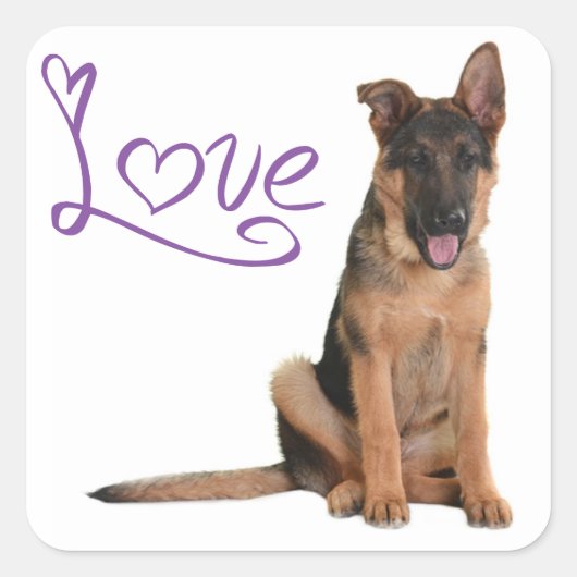 Liefde Duitse Herder Puppy Dog Stickers (Voorkant)