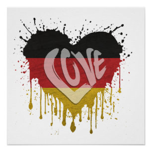 Liefde Duitsland Vlag Perfect Poster