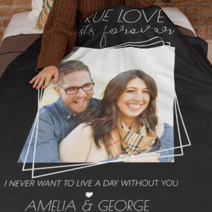 Liefde duurt voor altijd Moderne gepersonaliseer Fleece Deken