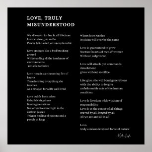 Liefde echt verkeerd begrepen liefdesgedicht poste poster