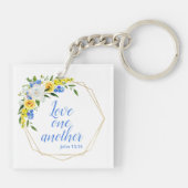 Liefde een andere Floral Sleutelhanger (Achterkant)