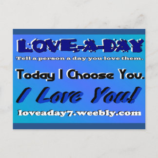 Liefde Een Dag Postkaart-Blauw Briefkaart