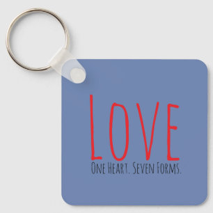Liefde - één hart. Sleutelhangers van acryl in zev