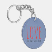 Liefde - één hart. Zeven vormen acryl sleutelhange Sleutelhanger (Voorkant Links)