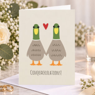 Liefde Eenden Huwelijk Felicitaties Bruidegom Gefe Kaart