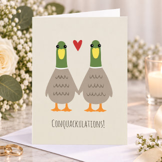 Liefde Eenden Huwelijk Felicitaties Bruidegom Gefe Kaart
