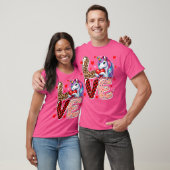 Liefde Eenhoorn Luipaard Schattigee Harten Valenti T-shirt (Unisex)