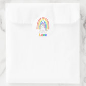 Liefde eenhoorn regenboog ronde sticker (Tas)