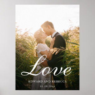 Liefde Eenvoudig Huwelijksfoto Elegant Huwelijk Poster