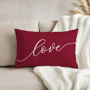 Liefde Eenvoudig Wit Schrift Rood Kussen