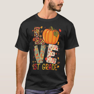Liefde Eerste Klas Gelukkig Herfst Thanksgiving Vr T-shirt