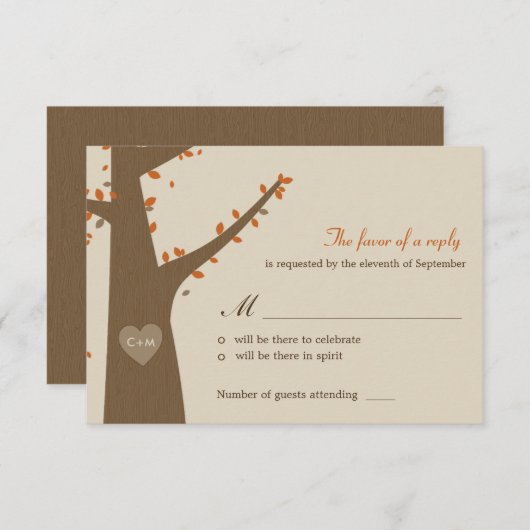 Liefde-eigenaars bruiloft RSVP / reactiekaart (Voorkant / Achterkant)