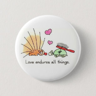 Liefde eindigt alles ronde button 5,7 cm