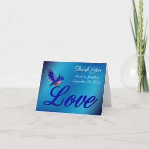 Liefde Elegant Bluebird Gepersonaliseerde bruiloft Bedankkaart