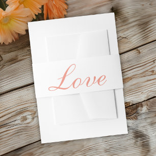 Liefde Elegant Sinaasappel Wit Minimalistische bru Uitnodigingen Wikkel