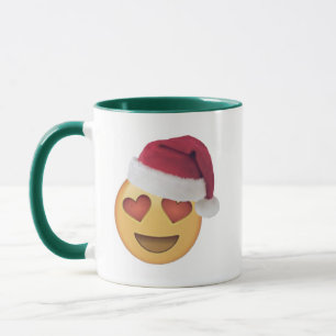 Liefde Emoji kus onder maretak kerst mok