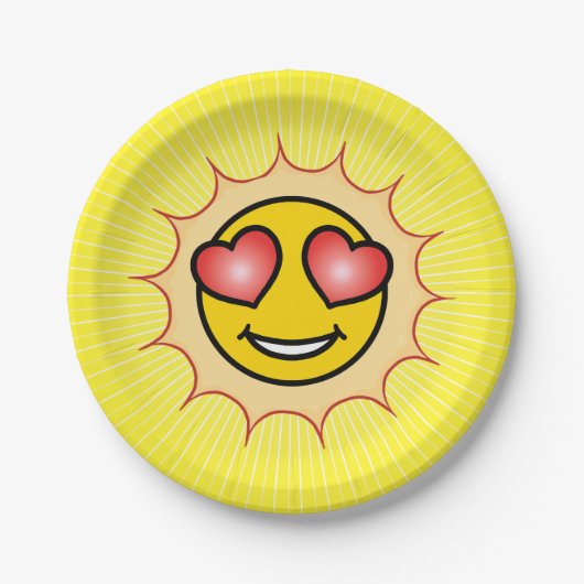 Liefde Emoji Sunset Papieren Bordje (Voorkant)