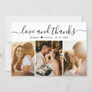 Liefde en Bedankt 3 Foto Collage Wedding