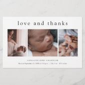 Liefde en Bedankt 3 Foto New Baby Hartelijk dank Flyer (Voorkant)