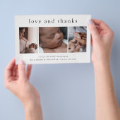 Liefde en Bedankt 3 Foto New Baby Hartelijk dank Flyer (Hand)