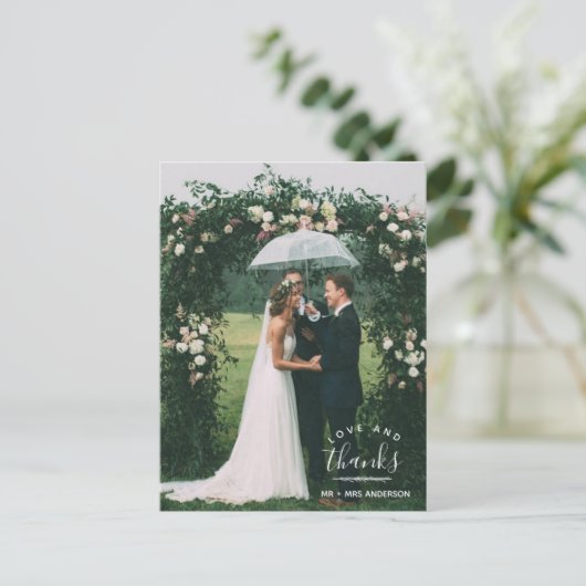 Liefde en Bedankt Aangepaste bruiloft Dank jullie Briefkaart (Staand voorkant)