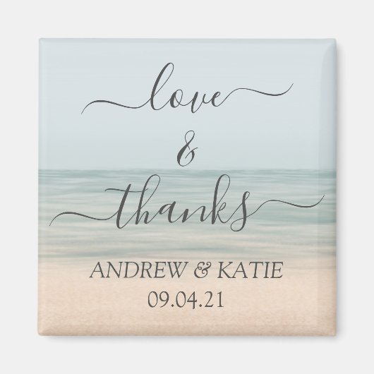 Liefde en Bedankt Beach Front  Hawaiian Wedding Magneet (Voorkant)