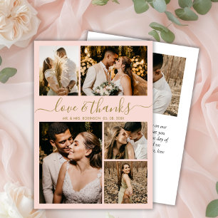 Liefde en Bedankt Blush Photo Collage Wedding