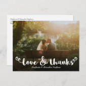 Liefde en Bedankt Borstel Bruiloft Foto Dank u Kaa Briefkaart (Voorkant / Achterkant)