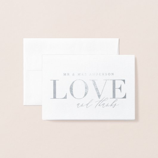 Liefde en bedankt bruiloft bedankt je kaart (Voorkant met envelop)