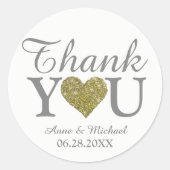 Liefde en Bedankt bruiloft gunst wit Ronde Sticker (Voorkant)