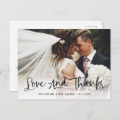 Liefde en Bedankt | Casual foto bruiloft dank u Briefkaart (Voorkant / Achterkant)