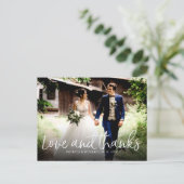 Liefde en Bedankt Chic bruiloft Dank u Foto Briefkaart (Staand voorkant)