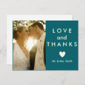 Liefde en Bedankt Dank u Briefkaart (Voorkant / Achterkant)