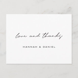 Liefde en Bedankt Eenvoudig huwelijk Dank je wel Briefkaart